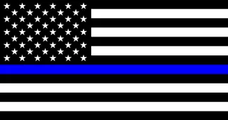 Double sided Blueline Flag Keychain
