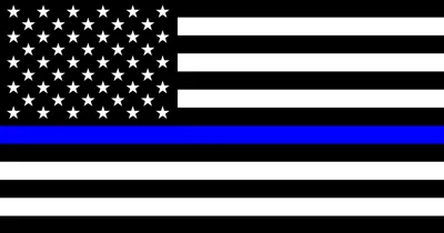 Double sided Blueline Flag Keychain