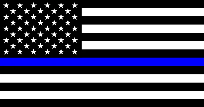 Double sided Blueline Flag Keychain