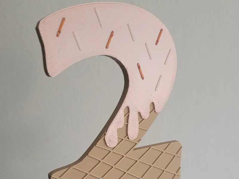 Strawberry Ice Cream Cake Topper – 2nd Birthday