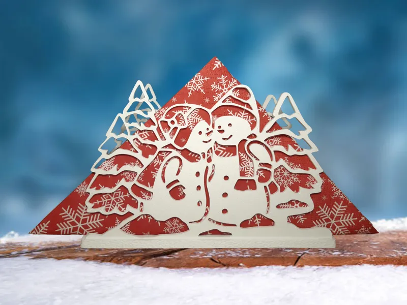 Christmas napkin holder - snowmen in love