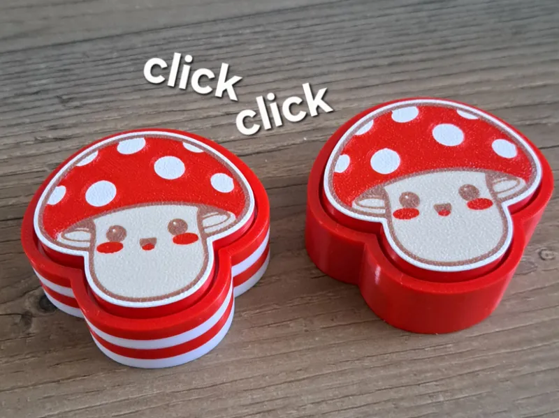 Cute kawaii mushroom fidget clicker toy