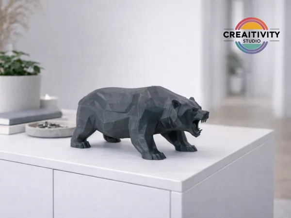 Sculpture low poly d'ours — Rampart