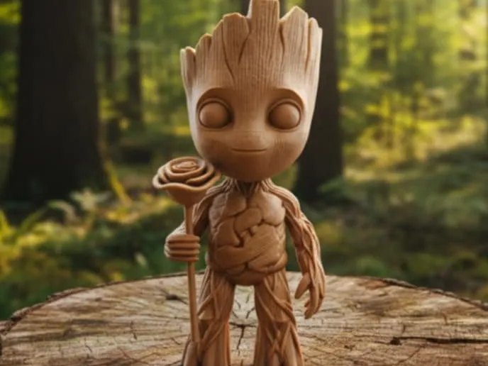 Groot with a Rose - Detailed 3D Model 