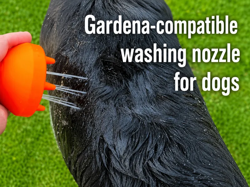 Gardena-compatible washing nozzle for dogs