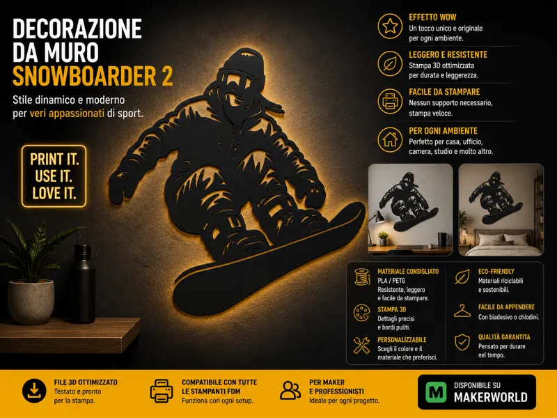 DECORAZIONE SNOWBOARDER CAPELLI AL VENTO