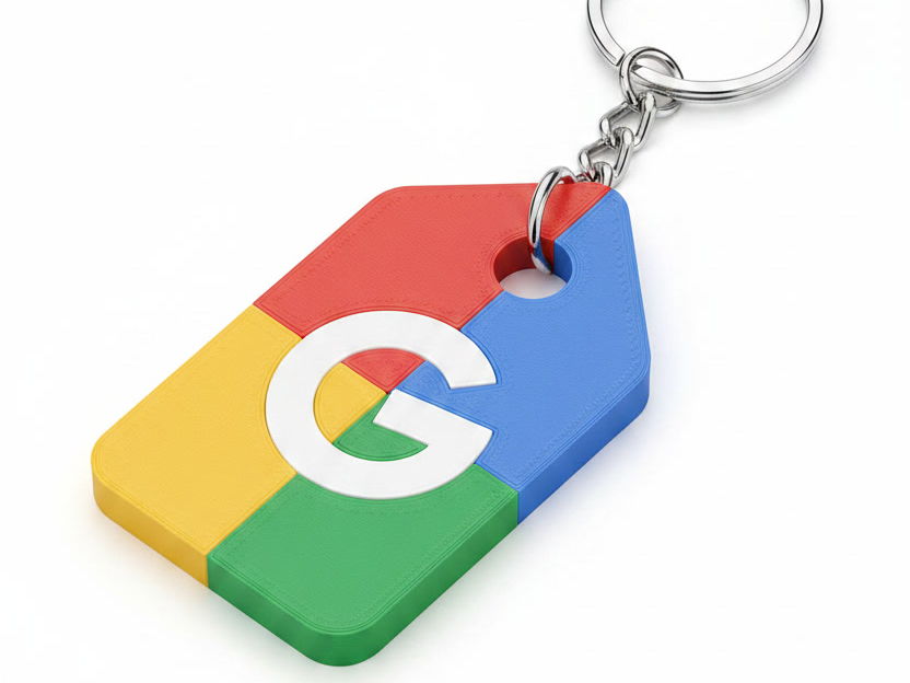 Google Logo Keychain–Multicolor 3D Printed Keyring