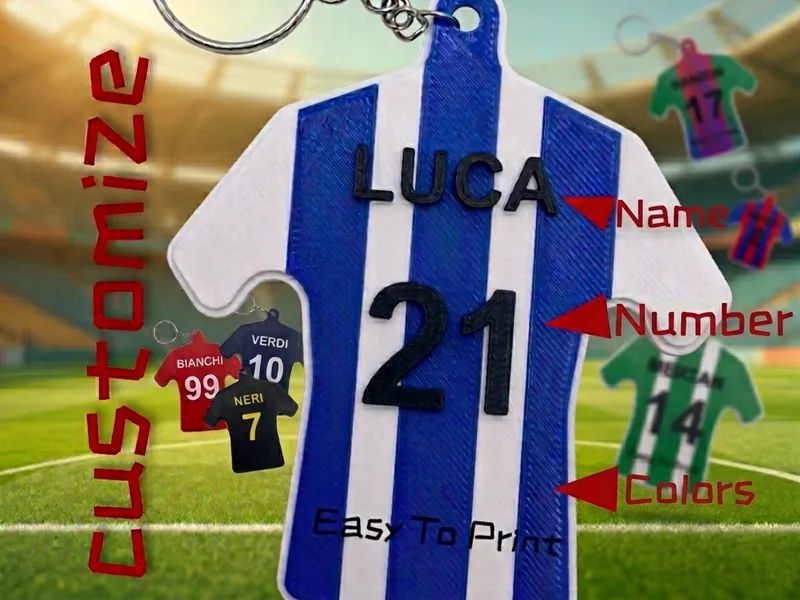 Customizable Soccer Jersey Keychain