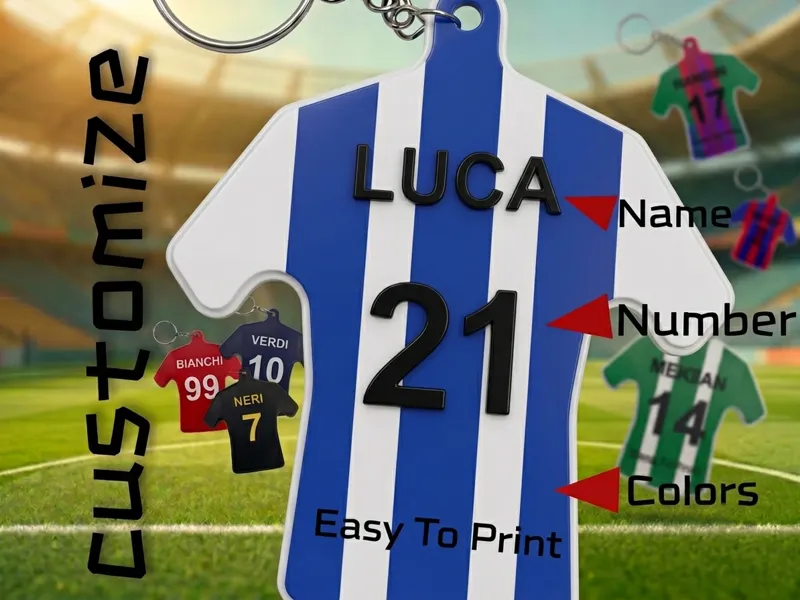Customizable Soccer Jersey Keychain