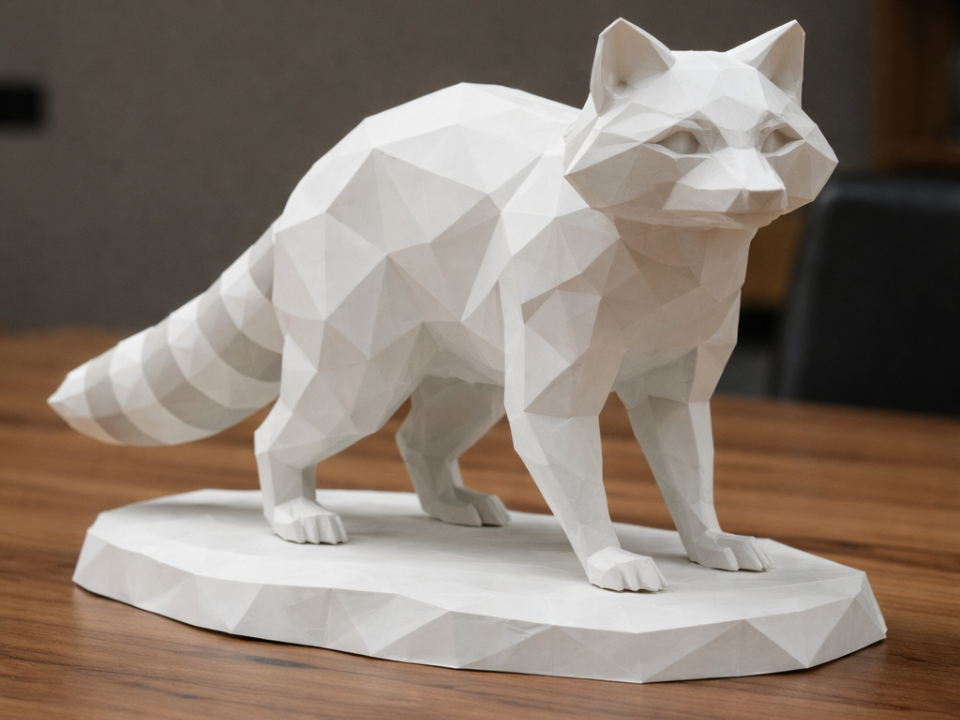 Lowpoly Waschbär Figur
