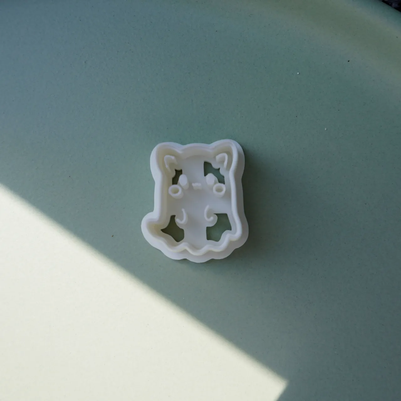 Cat Ghost Polymer Clay Cutter Earrings Necklaces view 2