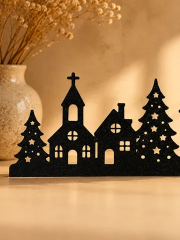 Soporte: Christmas Village Silhouette – Church & Houses — vista de referencia 2