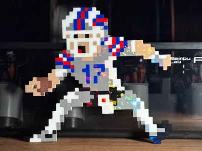 Josh Allen Pixel Art | Buffalo NFL Wall Art