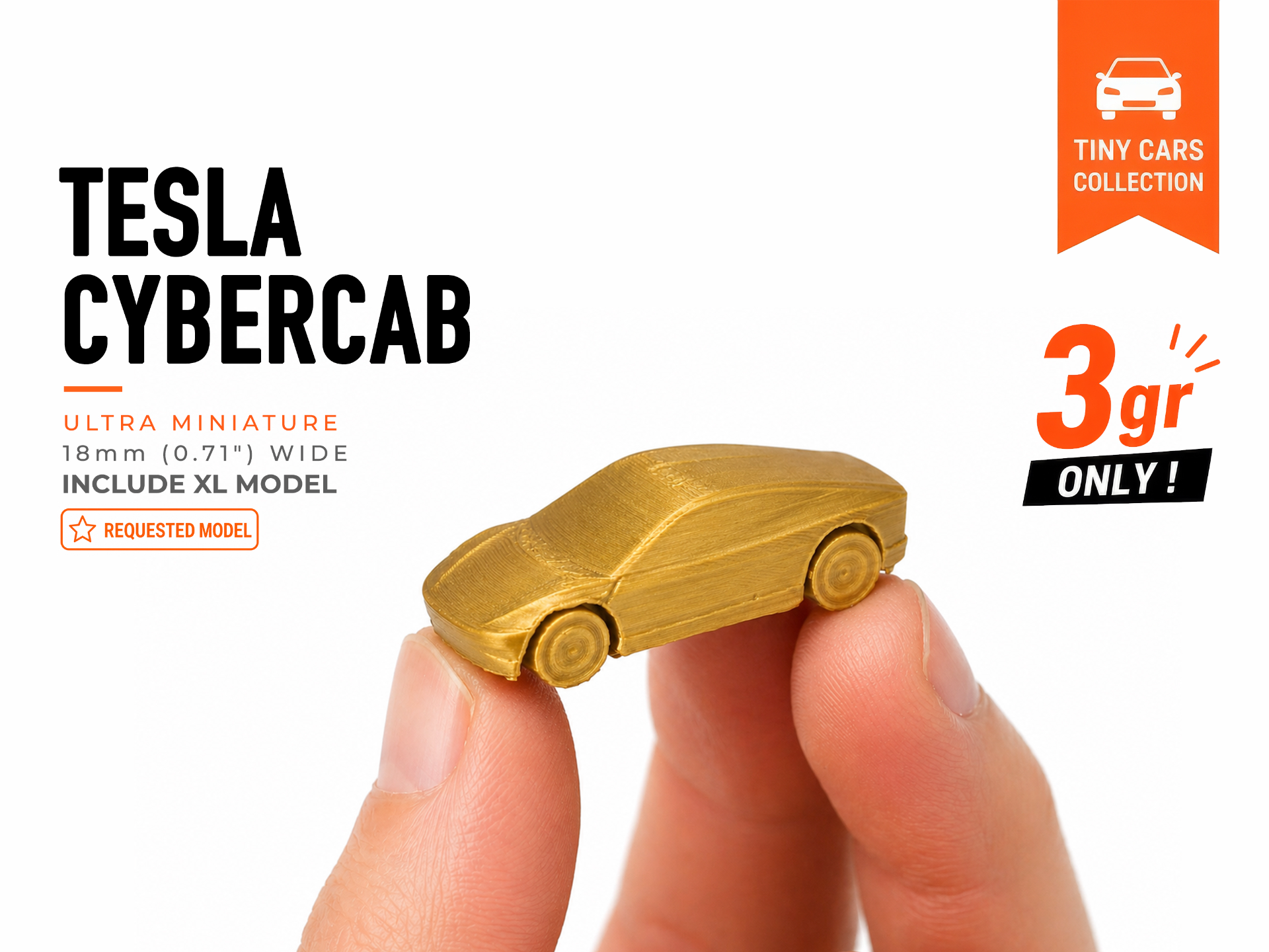 Tiny Tesla Cybercab - Mini Cars Series
