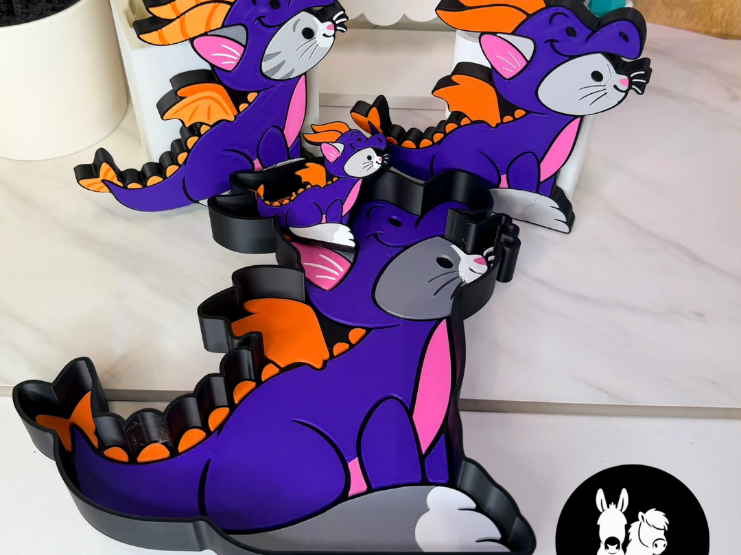 All The Things - Purple Dragon Kitty - 3D printed Decor, in stock in India