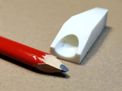 Carpenter pencil sharpener guide/grip