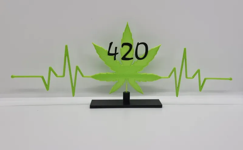 Weed Cannabis Leaf with stand