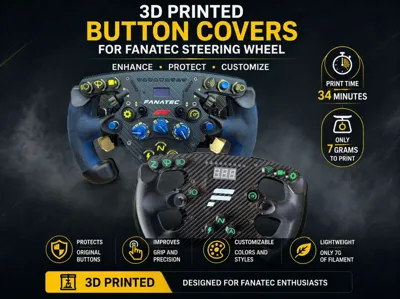 Button covers Fanatec steering wheel