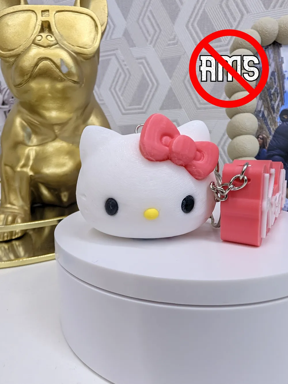 Hello Kitty head keychain - Free 3D Print Model - MakerWorld