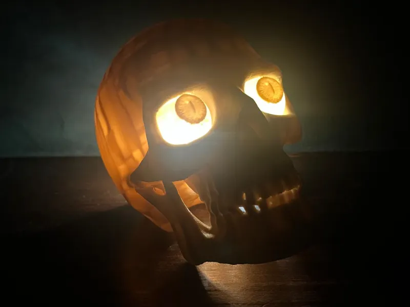 Lampada teschio con litofanie