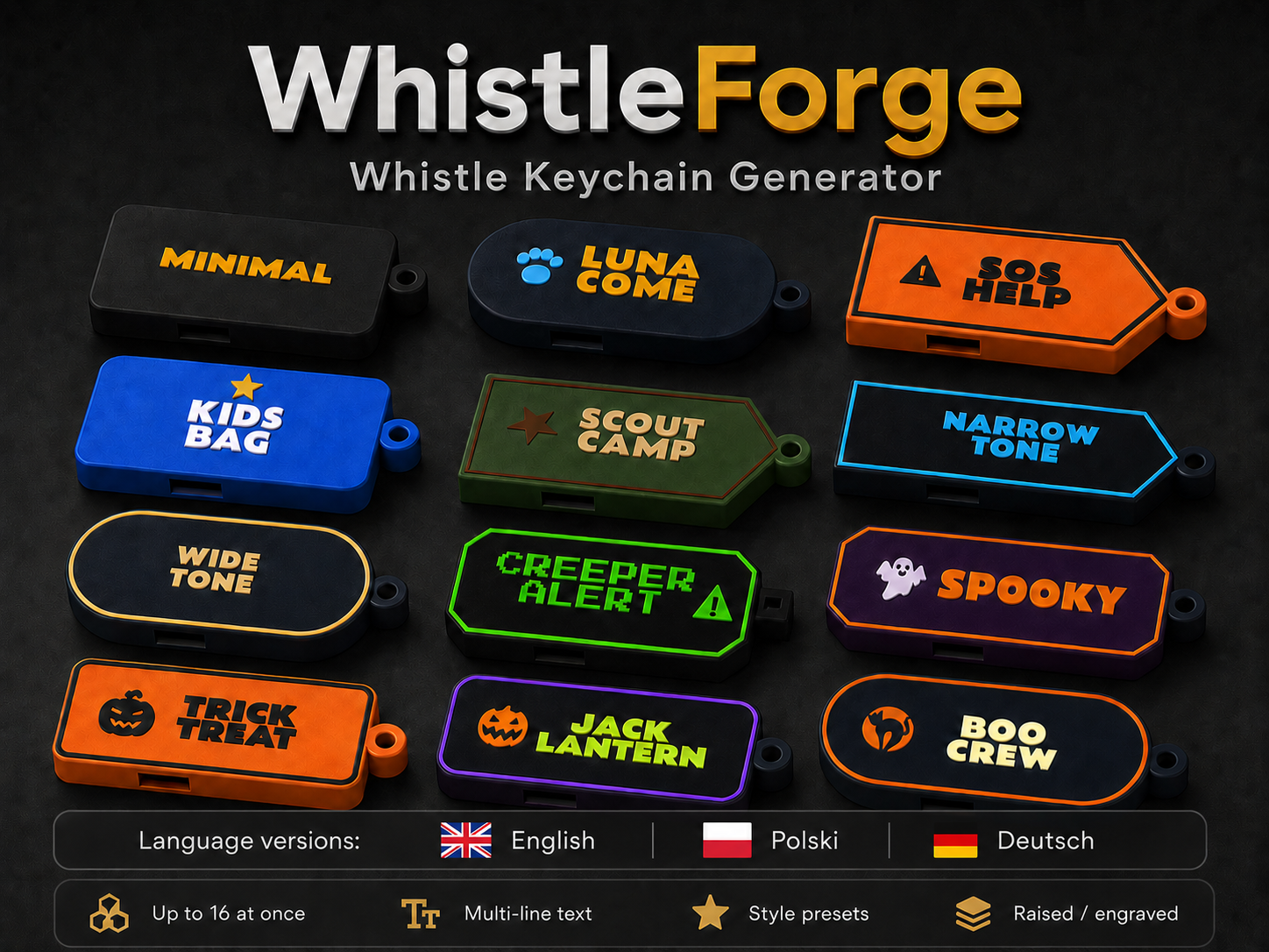 WhistleForge - Whistle Keychain Generator
