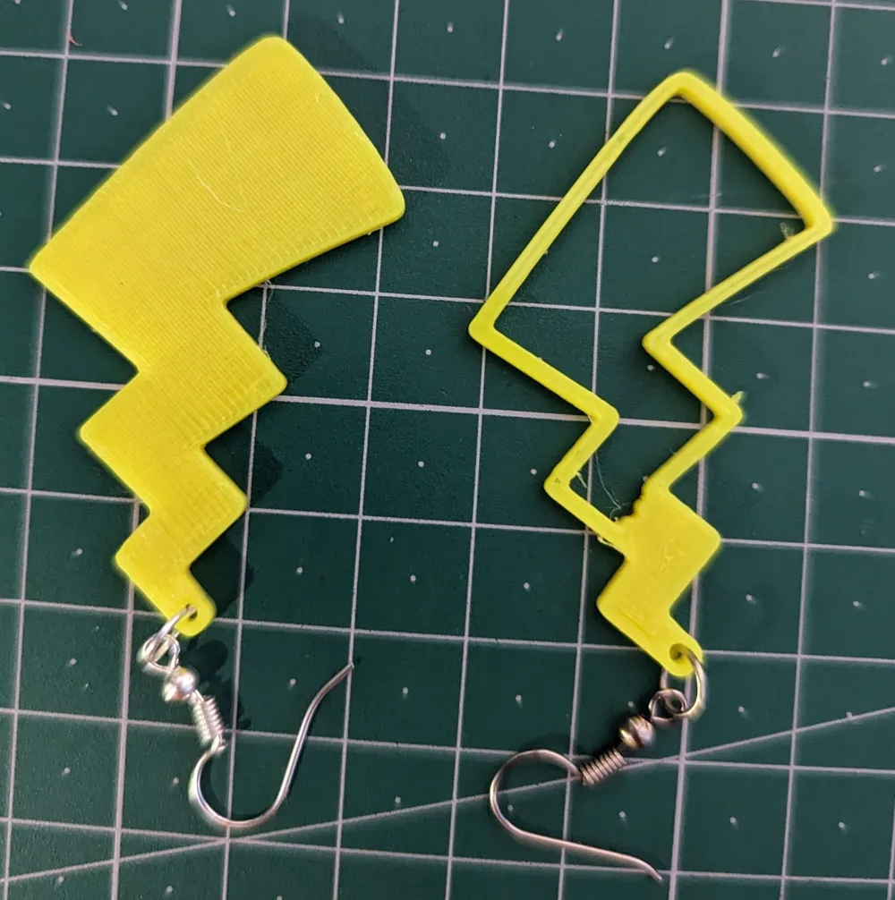Pikachu Tail Earrings by 2D Printing Enthusiast MakerWorld: Download ...