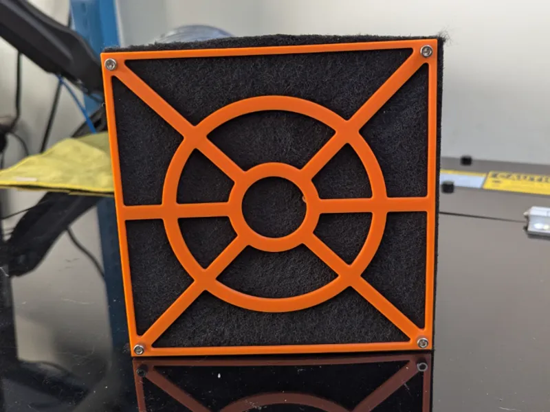 Exhaust filter holder for 5" diameter laser house 