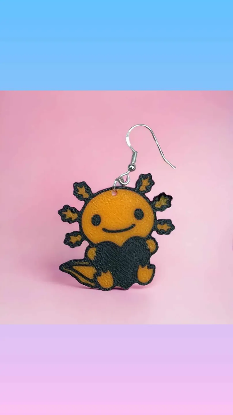 Axolotl Earrings view 3