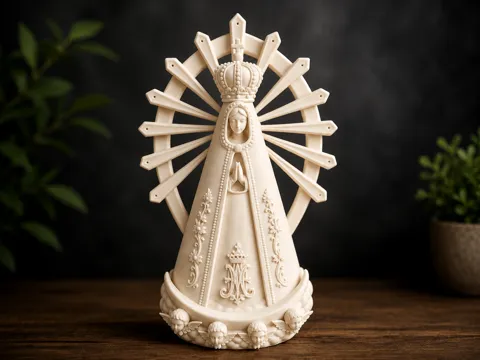Figura decorativa: Our Lady of Luján – Ornate Marian Statue — referencia de MakerWorld