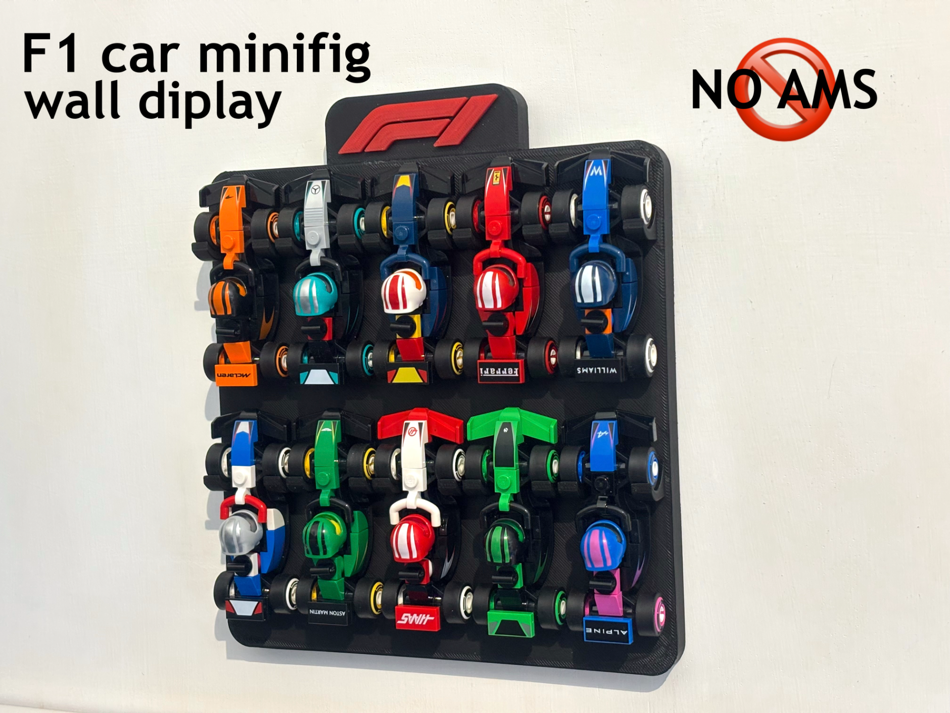 wall display f1 minifig car bricks (A1mini, NOAMS)