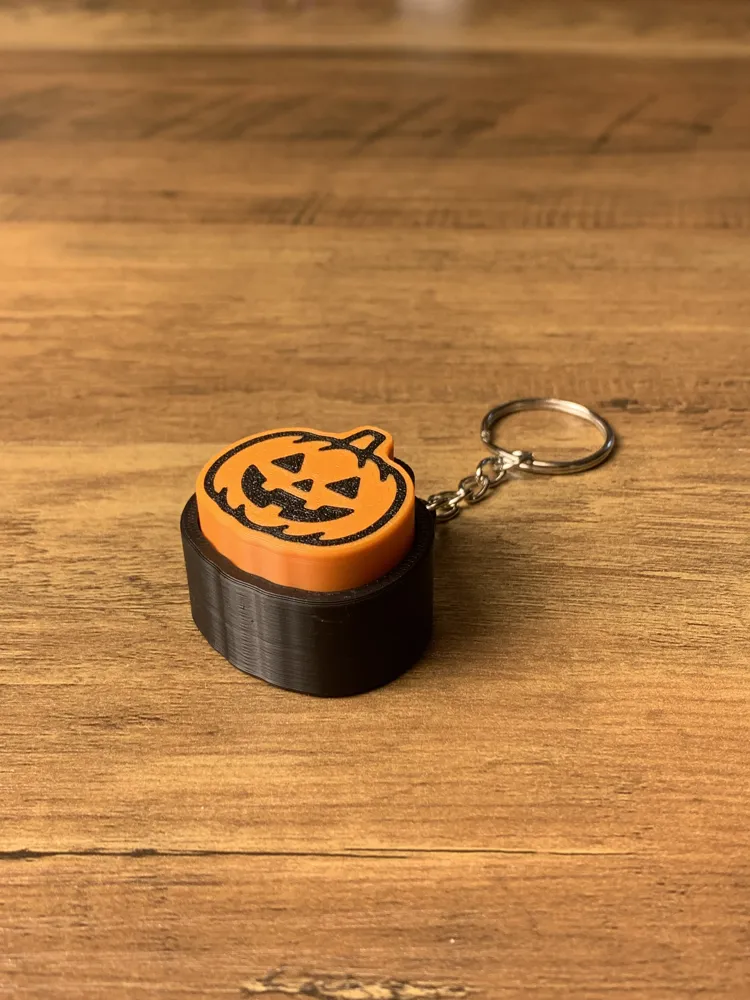 Jack-o-Lantern Clicker Keychain Toy - Free 3D Print Model - MakerWorld