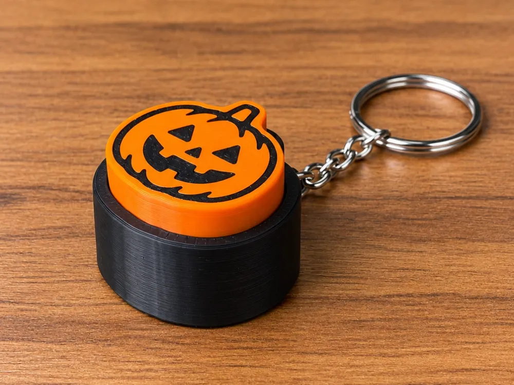 Jack-o-Lantern Clicker Keychain Toy - Free 3D Print Model - MakerWorld