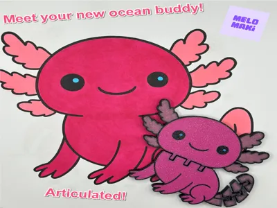 Melo Maki Ocean Scene Axolotl Flexi Toy