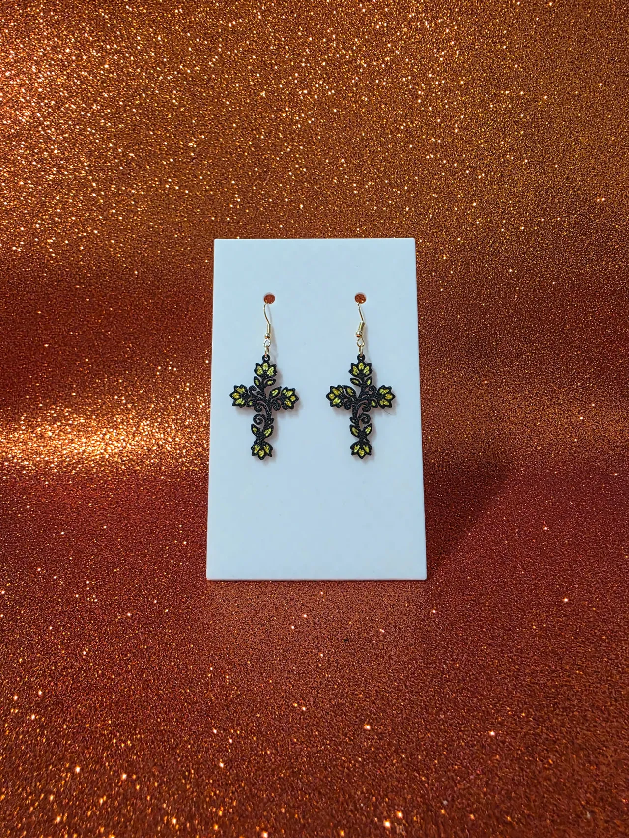 Bloom cross earrings view 2