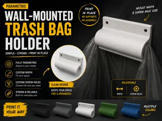 Parametric Wall-Mounted Trash Bag Holder