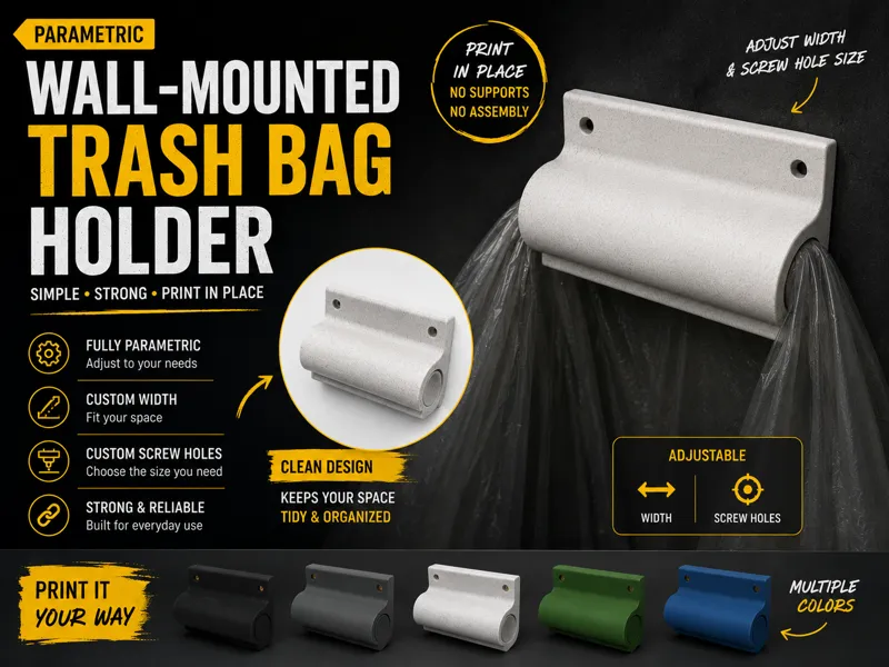 Parametric Wall-Mounted Trash Bag Holder