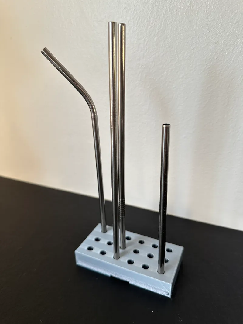 Metal straw drying rack