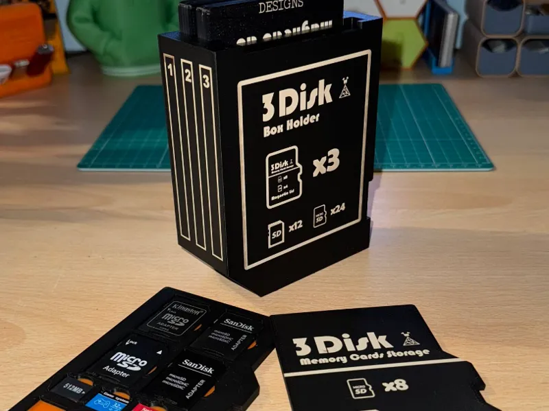 3Disk - Magnetic SD card box and holder