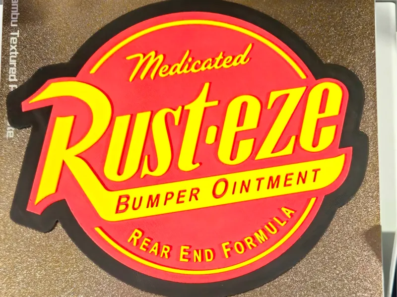 Cars Rust-eze logo Hueforge