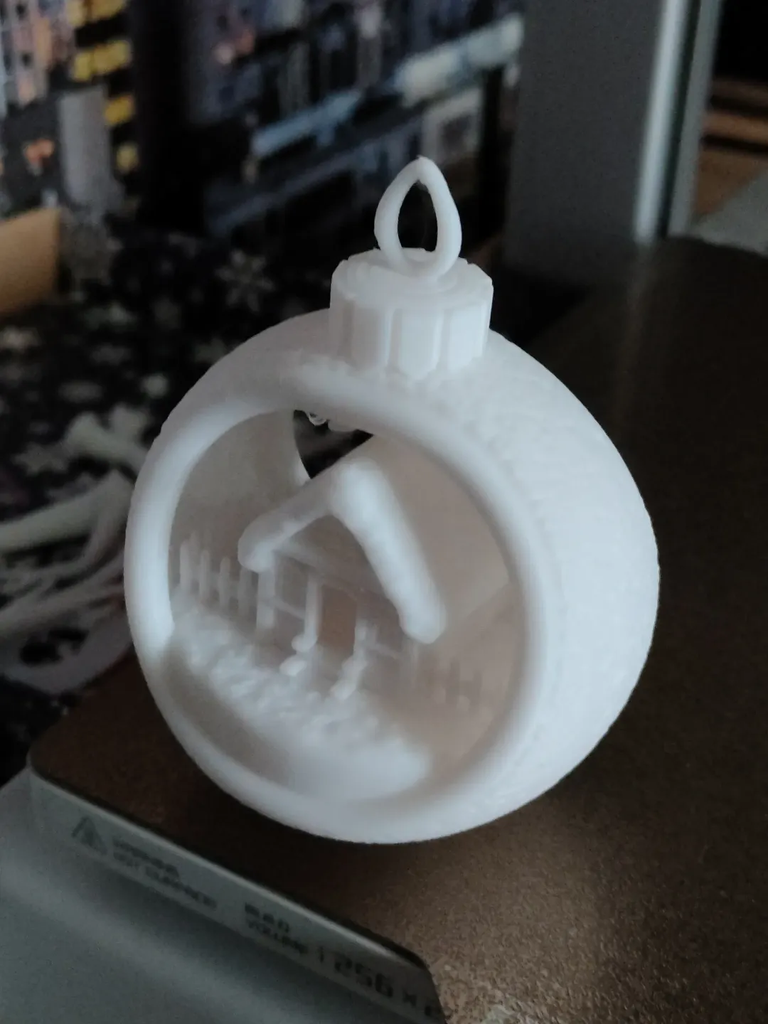 Christmas Bauble Snowy House view 2
