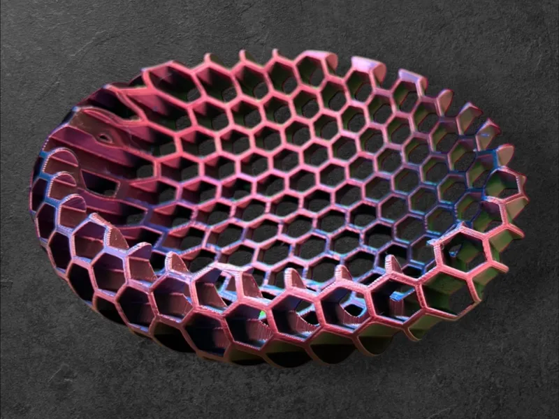 Honeycomb Geometric Bowl – 3D Printed Modern Decor