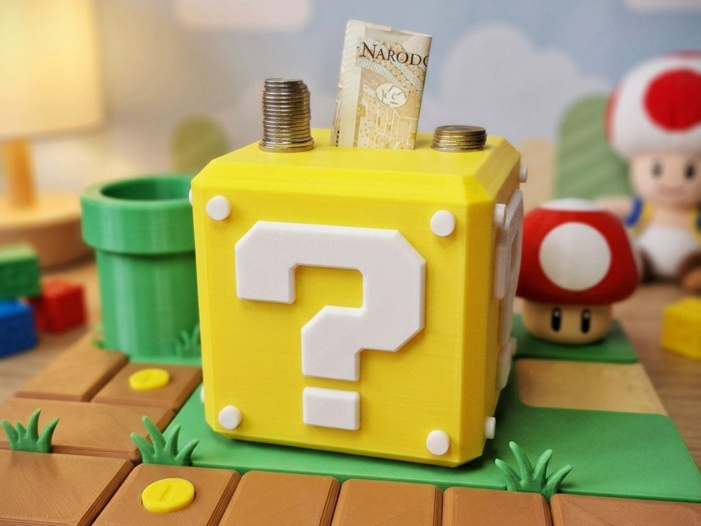 Mario Question Block Piggy Bank – No AMS  No Glue!