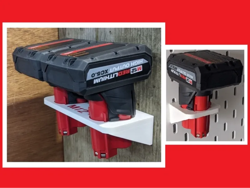 Milwaukee M12 Wide Base 1-4 Battery Holder