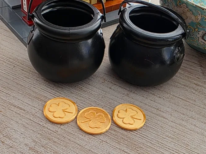St. Patrick's Day Leprechaun Shamrock Gold Coins