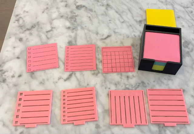 Calendar and list stencil for Post-it Notes
