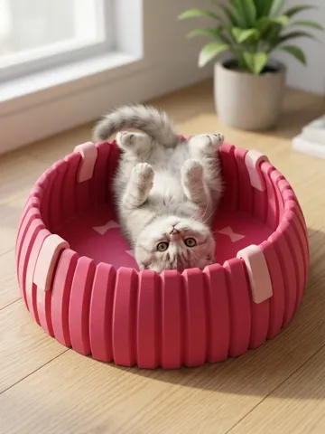 Letrero o emblema decorativo: Modular Ribbed Cat Bed / Pet Lounge — vista de referencia 2