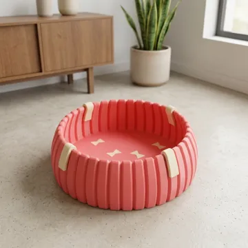 Letrero o emblema decorativo: Modular Ribbed Cat Bed / Pet Lounge — vista de referencia 5