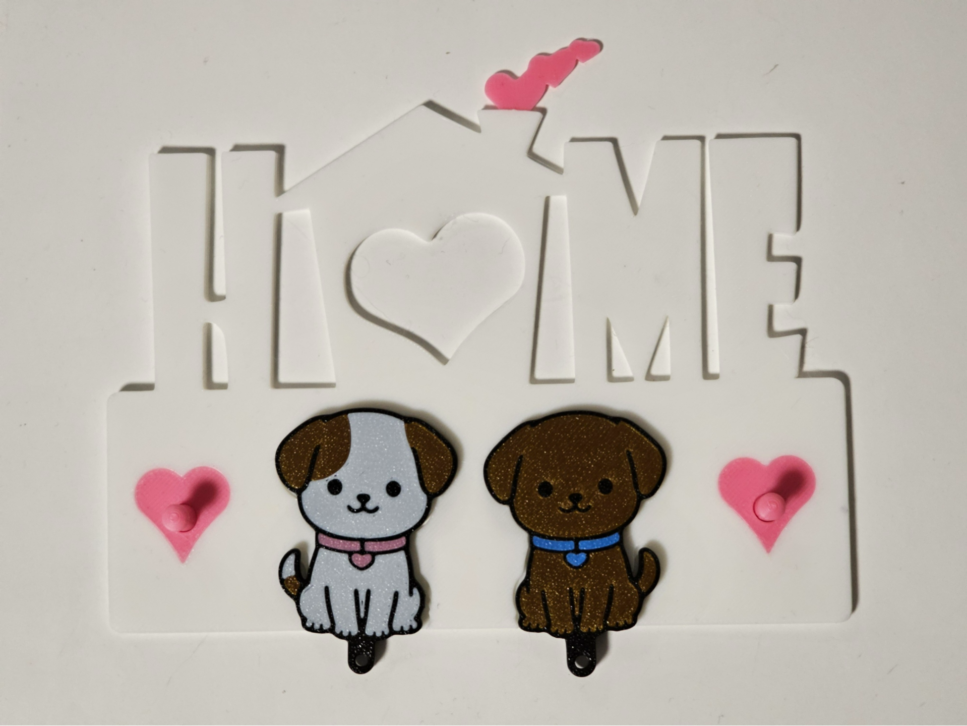 Dog Couple Keychains and Keychain Holder