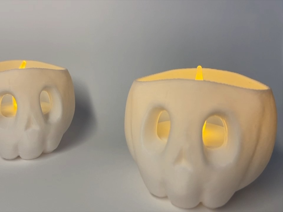 Halloween Skull Tealight Lantern 3D model