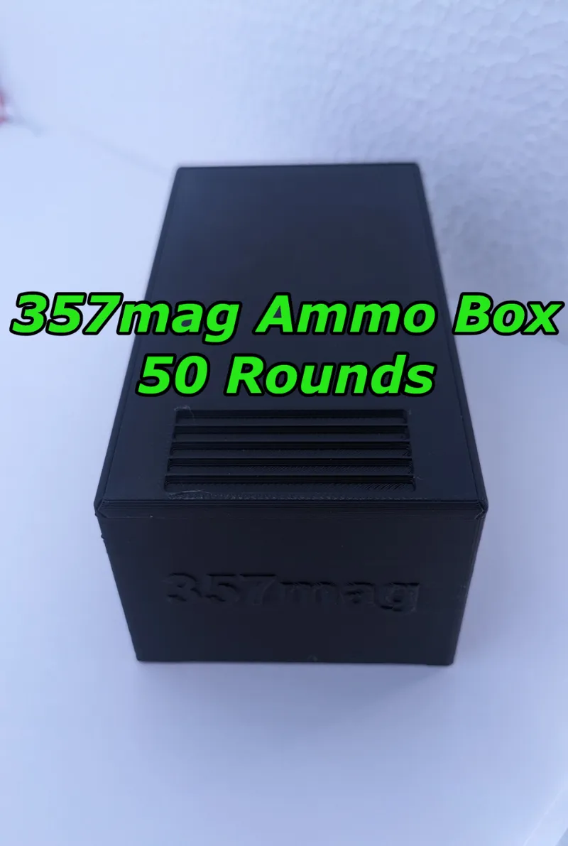 357mag Sliding Lid Ammo Box - 50 Rounds